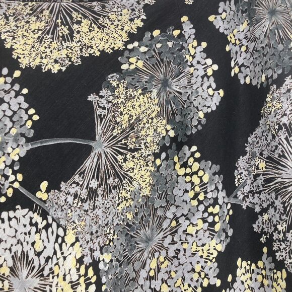 Talbots Linen Silk Dandelion Floral Skirt Black Yellow A-Line 4 - Picture 7 of 13